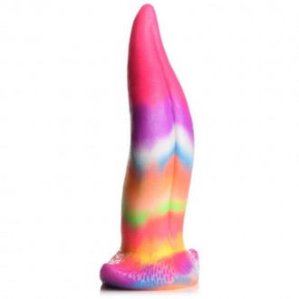 UNICORN TONGUE - GLOW IN THE DARK - SILICONE DILDO - RAINBOW