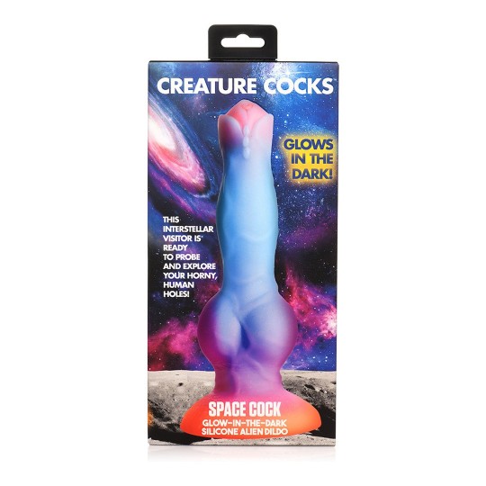 SPACE COCK - GLOW IN THE DARK - SILICONE ALIEN DILDO