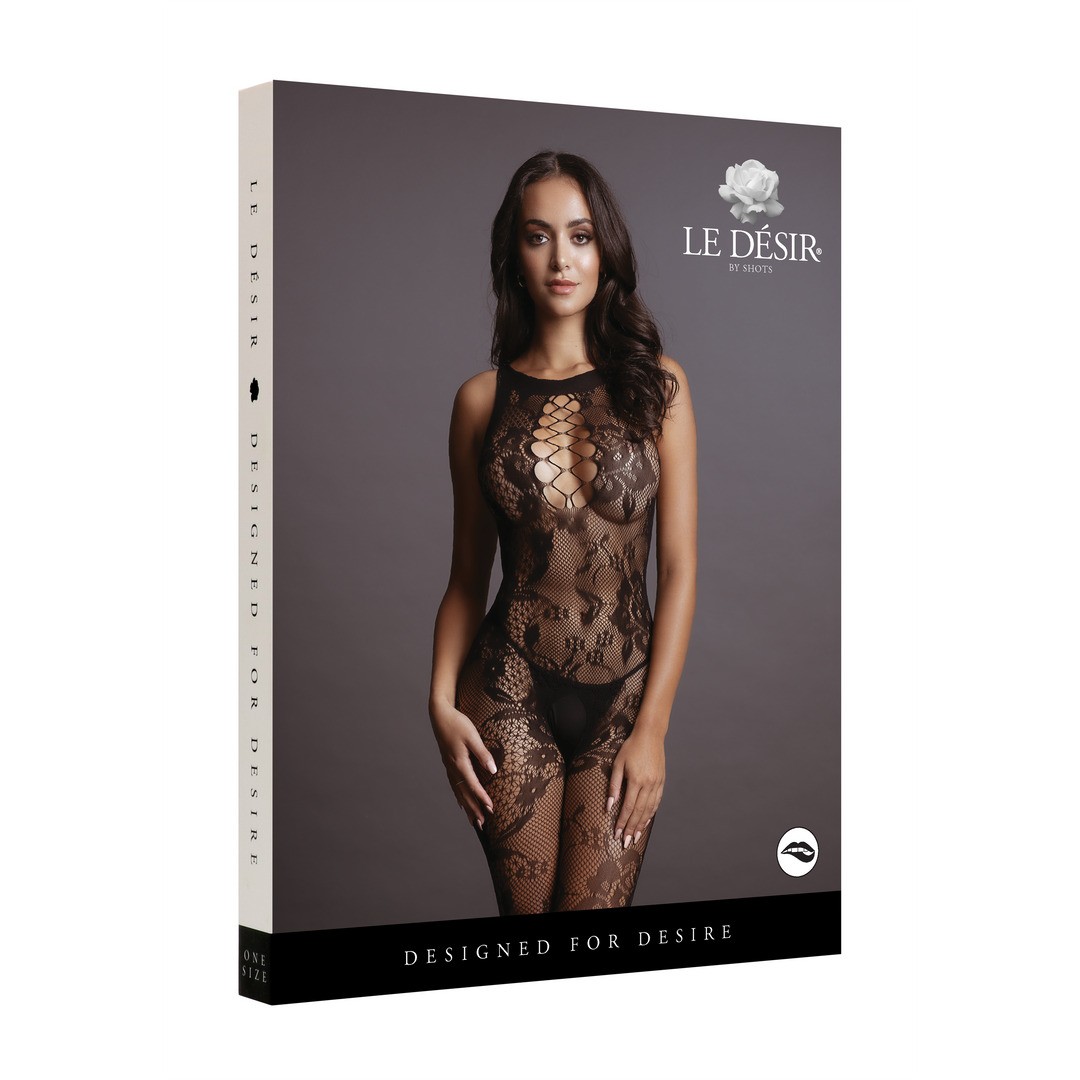 CRISS CROSS NECK BODYSTOCKING - ONE SIZE