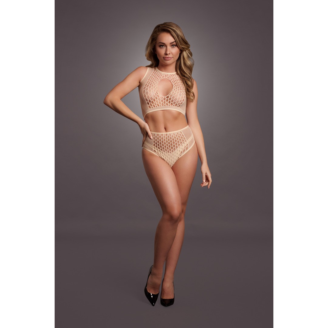 DUO NET KEY-HOLE BRA SET - ONE SIZE