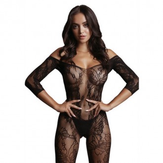 LACE SLEEVED BODYSTOCKING - ONE SIZE