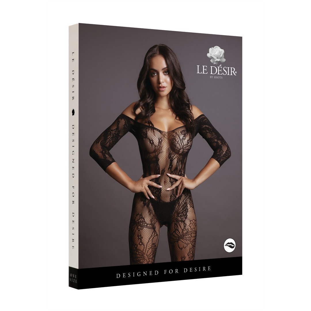 LACE SLEEVED BODYSTOCKING - ONE SIZE