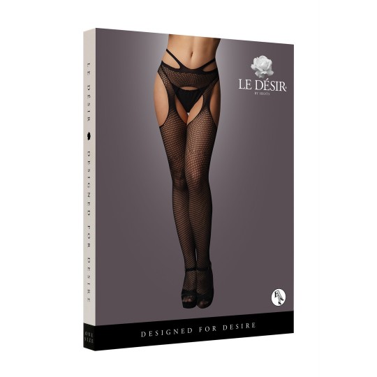 SUSPENDER PANTYHOSE WITH STRAPPY WAIST - ONE SIZE