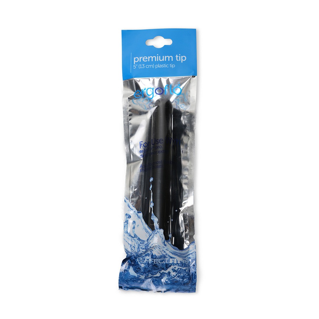 ERGOFLO - PREMIUM TIP FOR ANAL SHOWER - 5” / 13 CM - BLACK