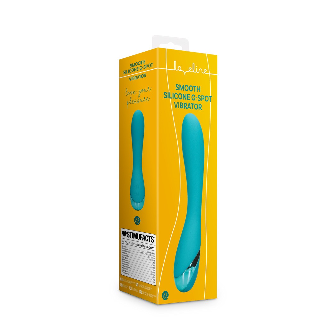 SMOOTH SILICONE G-SPOT VIBRATOR - TEAL BLUE