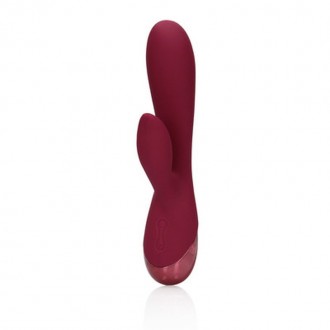 SMOOTH SILICONE RABBIT VIBRATOR - DARK CHERRY