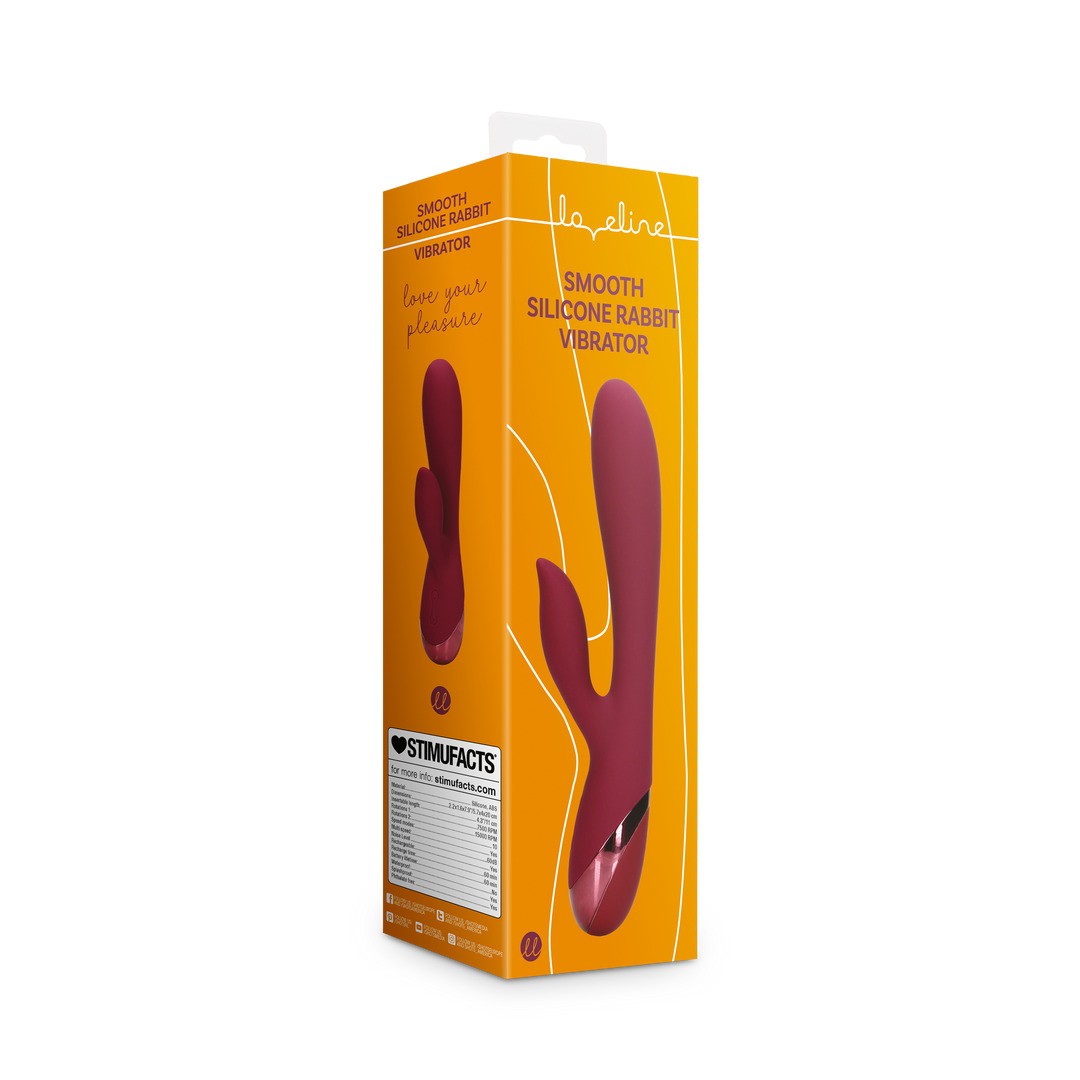 SMOOTH SILICONE RABBIT VIBRATOR - DARK CHERRY