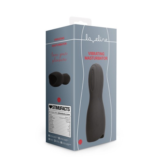 VIBRATING MASTURBATOR SLEEVE - LICORICE BLACK