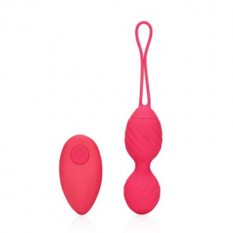 VIBRATING EGG WITH REMOTE CONTROL - STRAWBERRY RED