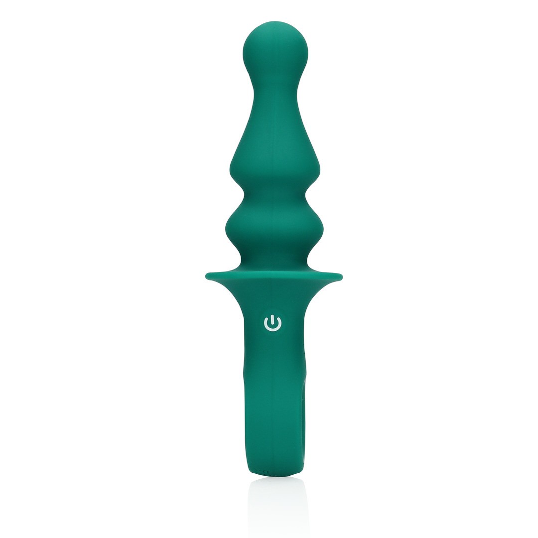 PAWN SHAPED ANAL VIBRATOR - PEACOCK PLUME