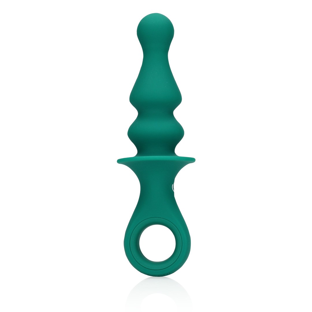 PAWN SHAPED ANAL VIBRATOR - PEACOCK PLUME