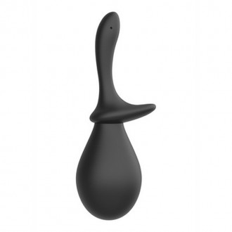 ANAL DOUCHE SET WITH 2 SILICONE TIPS - 260 ML - BLACK