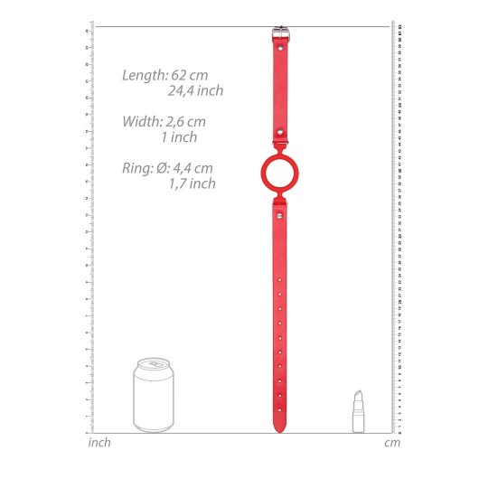 SILICONE RING GAG WITH LEATHER STRAPS