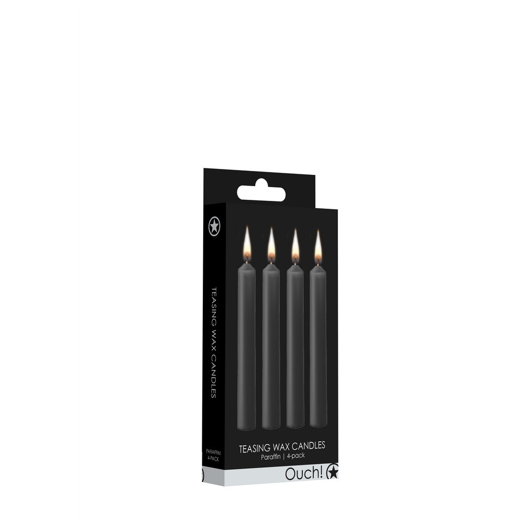 TEASING WAX CANDLES - 4 PIECES - BLACK