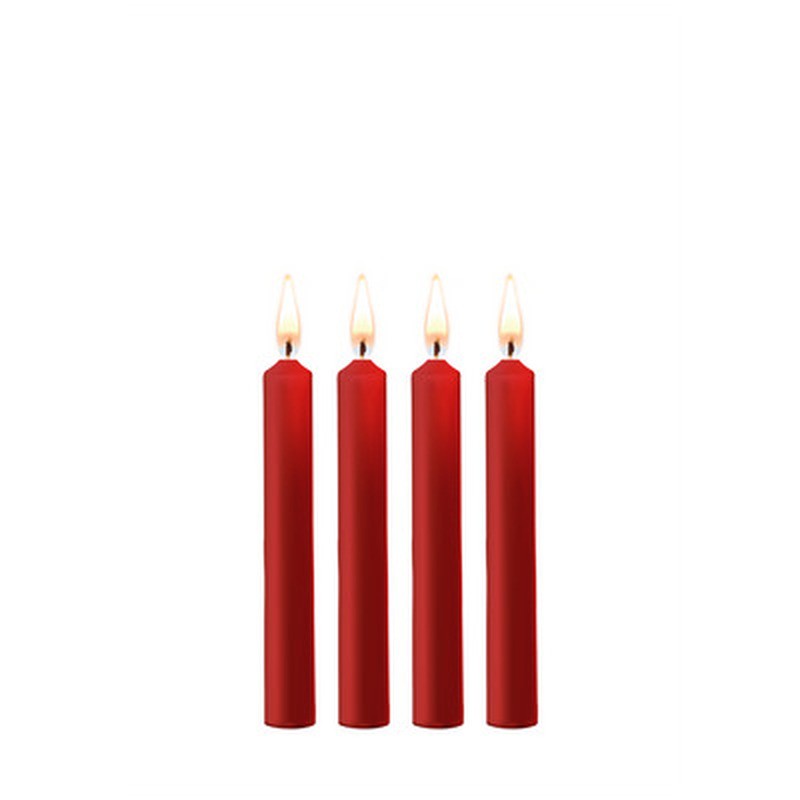 TEASING WAX CANDLES - 4 PIECES - RED