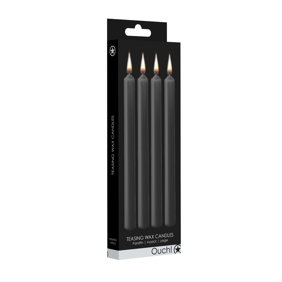 TEASING WAX CANDLES - 4 PIECES - LARGE - BLACK