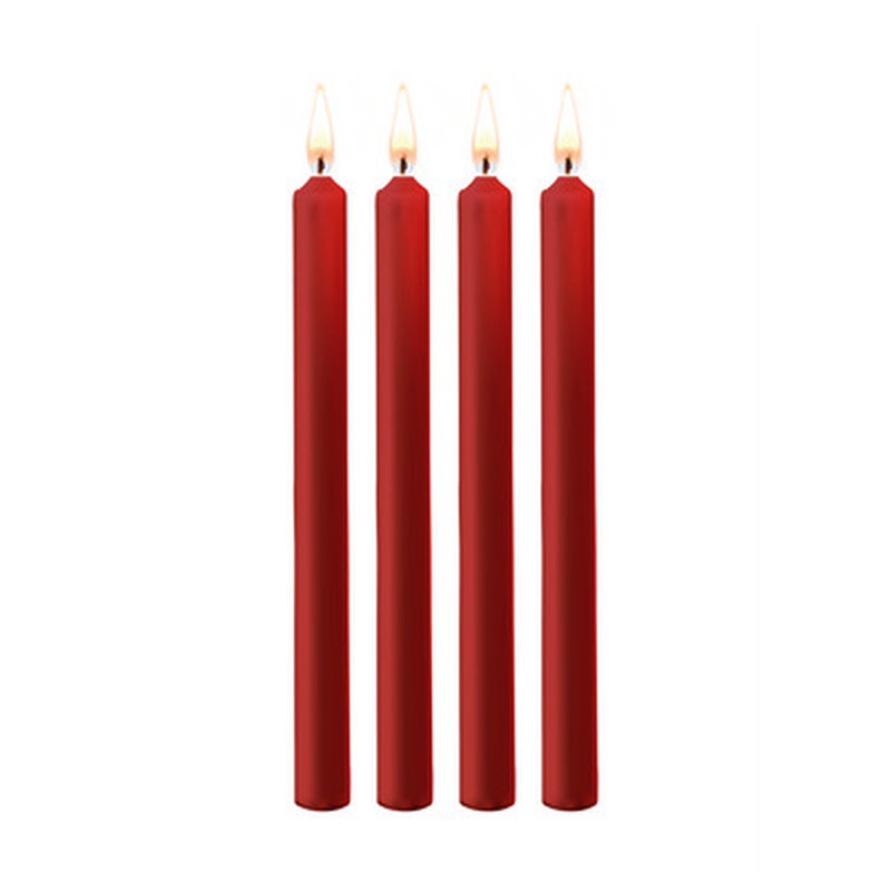 TEASING WAX CANDLES - 4 PIECES - LARGE - RED