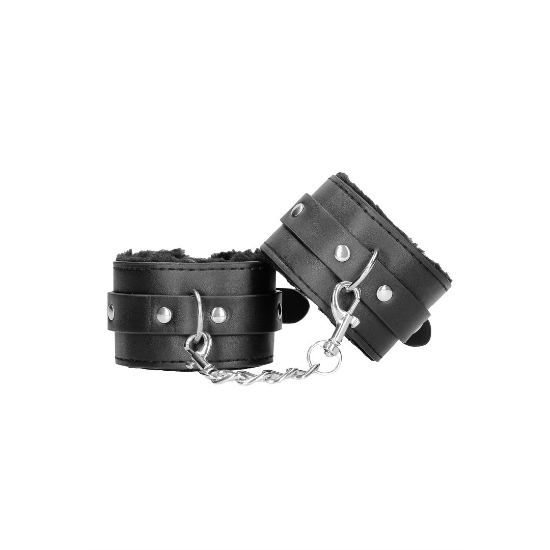 PLUSH BONDED LEATHER HAND CUFFS