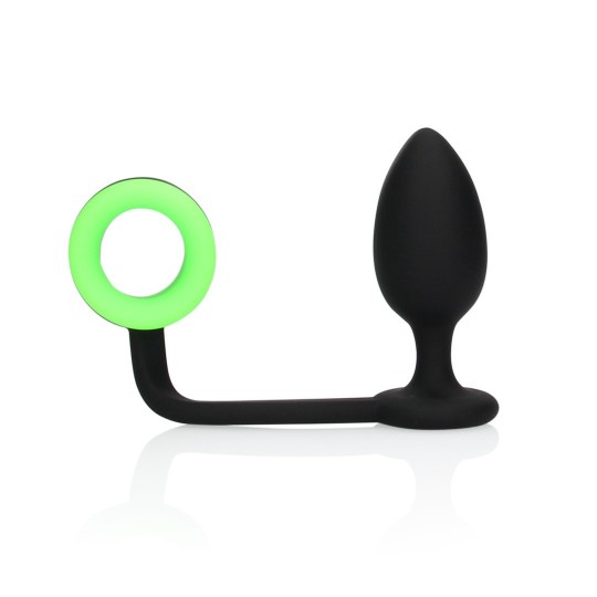 BUTT PLUG WITH COCKRING - GLOW IN THE DARK