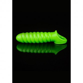 SWIRL STRETCHABLE PENIS SHEATH - GLOW IN THE DARK