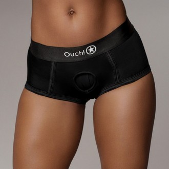 VIBRATING STRAP-ON BRIEF - BLACK